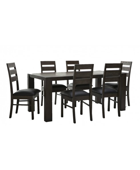Platform Brand New Solid Acacia Timber 1.8M Set Brown Dining Table with 6 Chairs