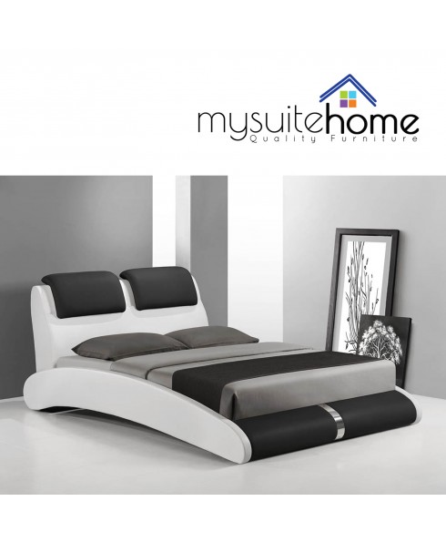 Marco Double Bed - Black & White