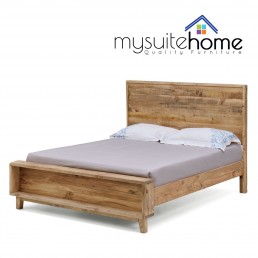 Portland Recycled Solid Pine Rustic Timber King Size Bed Frame 